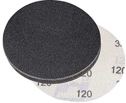 sourcing map 5 Inch Sanding Disc 120 Grit Hook and Loop Wet Dry Usable Silicon Carbide C-Weight Backing Sandpaper for Orbital Sander 10Pcs