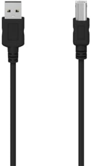 Hama USB A auf USB B, Standard 2.0, 1,50 m, 480 Mbit/s, geschirmt, Knickschutz, Kabel für Anschluss von Drucker, Scanner oder Fax an PC, Laptop, MacBook, Schwarz