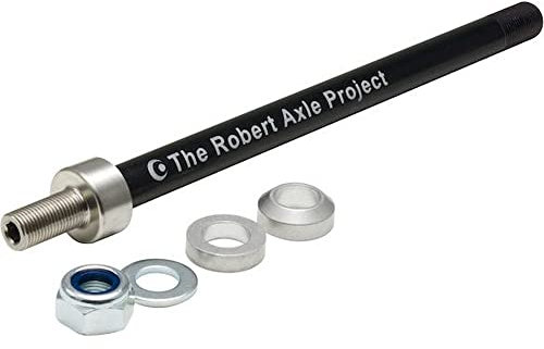 Steckachse - Robert Axle - für Fahrrad Kinder Anhänger - M12x1.0 148 - inkl. RennMaxe Silikonband - Kupplung Adapter