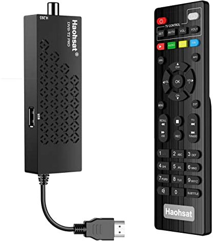 Decoder Pro, Digitale Terrestre 2023, DVB T2 HDMI TV Stick, HD 1080P H265 HEVC Main 10 Bit, Supporto USB WiFi/Multimedia/PVR, Includere 2in1 Telecomando