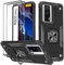 KANSi Funda para Xiaomi Poco F5 Pro 5G, Cristal Vidrio Templado [2 Piezas] Capa Anillo iman Soporte Hard PC y Silicona TPU Antigolpes Armor Carcasa - Negro