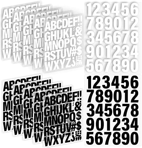 12 Blätter 500 Stück Buchstaben Aufbügeln und Zahlen, 2 Zoll Eisen auf Vinyl-Buchstabe für Kleidung, Hitzeübertragungs-Buchstaben mit PU-Alphabet, Aufbügelbare Buchstaben für Textilien