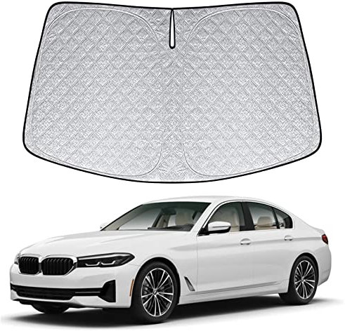 Sonnenschutz Auto Frontscheibe Ersatz für BMW 5 Series 2018-2023, Auto Windschutzscheibe Sonnenschutz Innen, Faltbar Sonnenschirm Auto UV Schutz Reflektierender Staub Schutz Sonnenschutzfolie Zubehör