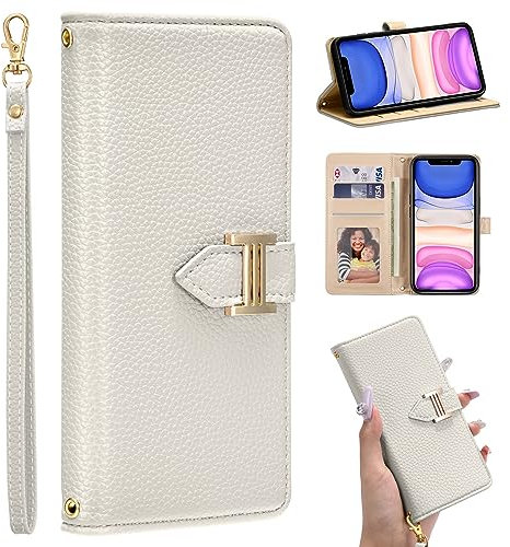 ZCDAYE Case for iPhone 11, iPhone 11 (6.1 inch) Wallet Phone Case, Skin-Friendly Flip Premium Leather Case Cover for Women Girl Lady,Gray