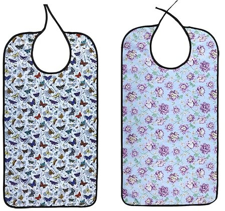 TESSLOVE Erwachsene Lätzchen Waschbar Einstellbar Wasserdicht Eldly Essen Mahlzeit Kleidung Protektor
