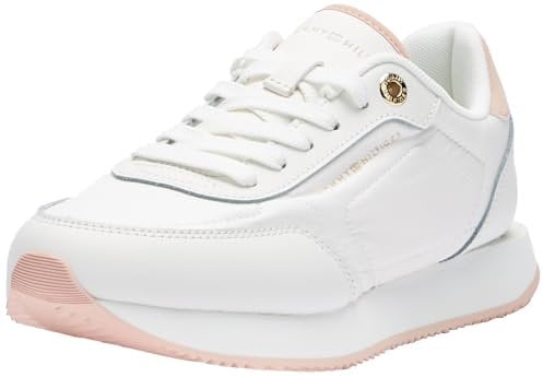 Tommy Hilfiger Donna Sneakers da Runner Essential Runner Scarpe Sportive, Avorio (Pink Bloom), 40