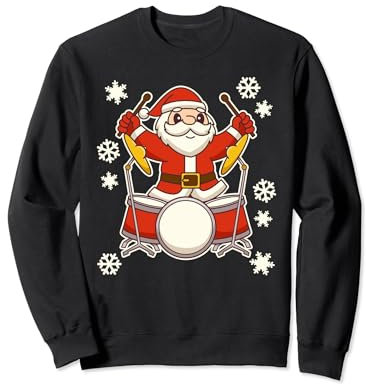 Weihnachtsmann spielt Schlagzeug - Schlagzeuger Sweatshirt