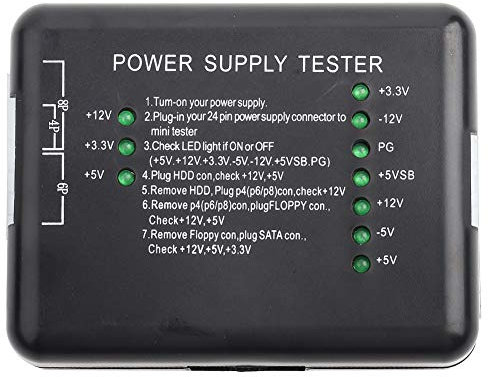 MUNEFE Netzteil-Tester, 20/24-poliger Netzteil-Prüfer, Kunststoff-Computer-Netzteil-Prüfer Für HDD SATa Floppy