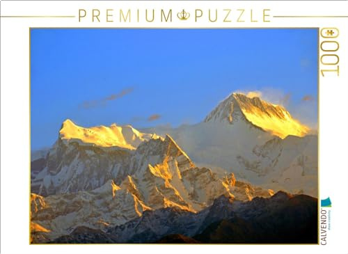 Puzzle · Von Links Annapurna IV (7525 m) und Annapurna II (7939 m) am | frühen Morgen vom Aussichtspunkt Sarangkot · Ein Motiv aus dem… · 1000 Teile · Lege-Größe 64 × 48 cm · CALVENDO Puzzle