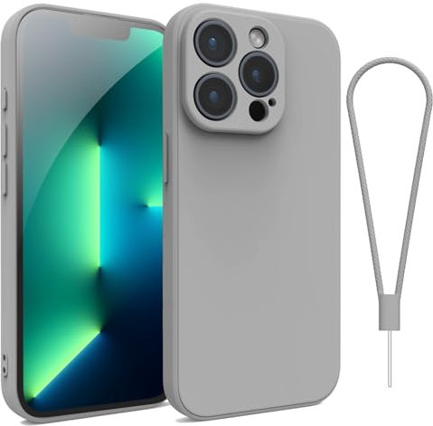Andwing For iPhone 12 Pro Case Silicone Case Soft Ultra Phone Case Slim Protective Shockproof Cover Scratch-Resistant Microfiber Lining, 6.1 Titanium Gray