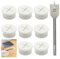 8 Pièces Passe-Câbles Flexibles, 25mm Passe Cable Bureau, Oeillet de Bureau Flexible pour Bureau, Table et Autres Meubles Avec un Dispositif de Forage de 25 mm (Blanc)