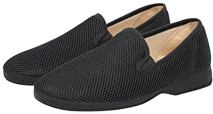 Zapatillas de Casa Hombre Verano Cómodas Respirables, Zapatos Rejilla Punta Cerrada, Suela Caucho Talla 39-46 Hecho en ESPAÑA (Negro, Sistema tallas calzado EU, Adulto, Hombre, Números, mediano, 44)