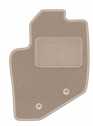 Velours-Fahrermatte passend für Volvo S60 I 2000-2009, Beige, LUX | passend für Liftback; Velours-Teppich (Polypropylen), ca. 6,5 mm; rutschfest, vormontierte Befestigungen (Typ VLV)