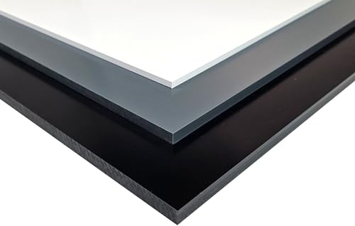 ck-platex24 Plaque rigide en PVC - 1 à 10 mm - Noir/blanc/gris Trovidur® - Plaque en plastique Vekaplan® (1, blanc, 1000 x 495 x 10 mm)