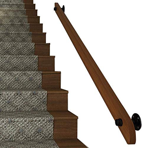 UsmAsk Treppengeländer-Handlauf, Handläufe für Treppen, rutschfeste Geländerschiene aus massivem Holz, gegen die Wand, Innen-Loft, ältere Menschen, Handläufe, Korridor-Stützstange, 30 cm–600 cm