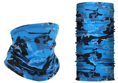 ABTAA Elastische Kopftücher, Multifunktionstuch, Bandana, winddicht, atmungsaktiv, UV-Schutz, Schlauchschal für Radfahren, Wandern, Armeeblau, Einheitsgröße