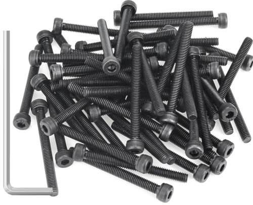 55 Pieces M4 x 40mm Socket Head Cap Screws, Thread Pitch 0.7mm, Sutemribor M4 Black Screws, 12.9 Grade Alloy Steel, Black Oxide Finish, Fully Threaded