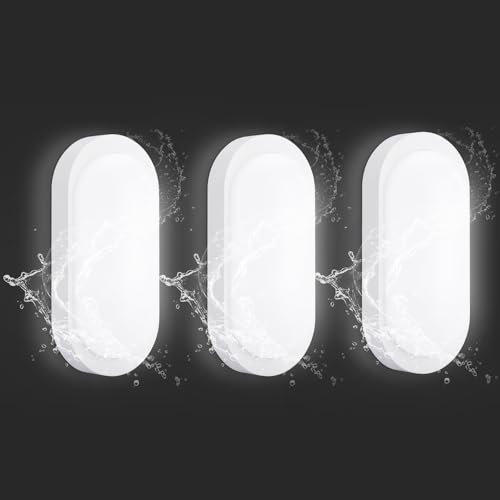 3 Stück Kellerlampe LED Feuchtraumleuchte IP65 Deckenlampe Wasserdicht, 18W 1710LM Wandleuchte LED, Neturalweiß 4000K Kellerleuchte, Deckenleuchte für Flur Keller Garten Badzimmer Garage Bad Balkon