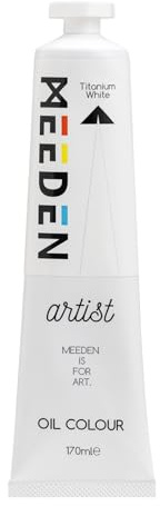 MEEDEN Peinture Huile de Qualité Artiste: Blanc Titane - Tube de 170 ml/5,7 oz, Peintures Fines Professionnelles pour la Peinture sur Toile