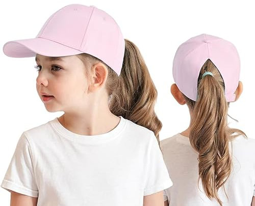 3-8 Jahre Kinder Baseballkappe mit Pferdeschwanz für Mädchen Jungen Golf Visor Hut Basecap Sonnenblende Hut UV-Schutz Schirmmütze Sommermütze Junior Sommerhut Tennis Kappe Sonnenhut Visier UPF 50+