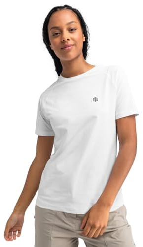 SIROKO Plitvice Kurzarm-T-Shirt für Damen, zum Wandern, Weiß.