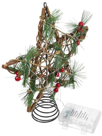 MAGICLULU Weihnachtsbaumspitze Stern-Ornament -beleuchteter Holzstern Für Weihnachtsbaumdekorationen