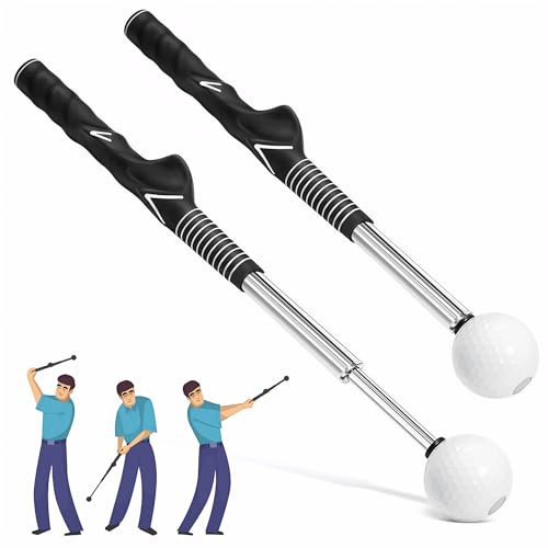 WUISOLQP Golf Swing Trainer Retractable Golf Swing Training Aid Golf Grip Training Aid Velocity Grip Golf Golf Swing Practice Stick Golf Swing Trainers for Beginner Tempo Chipping Hitting Training