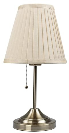 ARTE LAMP Schreibtischlampe & Tischlampe Klassische Metall-Tischleuchte für Schreibtisch, Bronze, Beige, E27, dimmbar, 22 x 22 x 42 cm