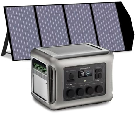 ALLPOWERS R2500 centrale elettrica portatile 2016Wh con 140W Pannello Solare SP029, 4 Uscite AC da 2500 W (4000W Picco), Generatore Solare MPPT per Camper, Roulotte, Campeggio ed Emergenze