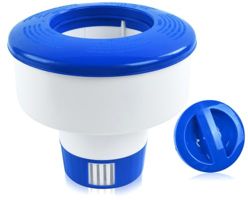 DIELOVEHUA 7 Pollici Galleggiante Cloro Piscina, Dispenser Chimico per Piscina Dispenser Cloro Piscina, Cloro Galleggiante, Dosatore Galleggiante per Piscina Spa Fontane