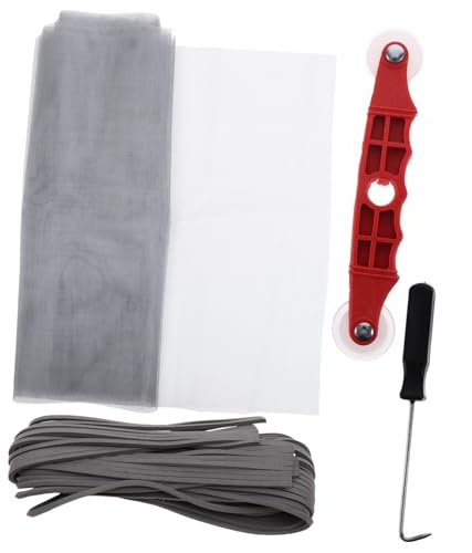 Uonlytech 1 Satz Fenstergitter-ersatzset Bausatz Windschutzscheibe Reparatur Bildschirm Scharnier Fliegengitter Einstellbar Siebwalze Verstellbares Fenstergitter Windows Platte Pp Light Grey