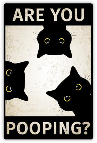 True Statements Lustiges Alu-Schild „Are you pooping?“ – witziges WC-Schild - hochauflösender Druck – inkl. Aufhängesystem - 30,5 x 20 cm, glänzende Oberfläche