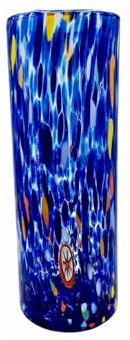 MurArt Murano-Vase Höhe 24 cm Kollektion Tower aus mundgeblasenem Glas in handwerklicher Verarbeitung Made in Italy (Blau, Vase)
