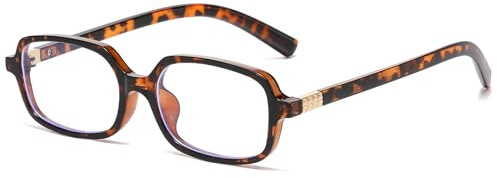 YUELUQU Blaulichtfilter Brille Vintage Quadratbrille ohne Sehstärke für Damen Herren Retro 90er Brille