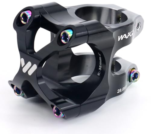 CYSKY 35mm MTB Stem 35mm Clamp Mountain Bike Stem for 35mm Handlebar Clamp 1-1/8 Steer Tube for Mountain, e-MTB, Downhill, Freeride, Gravel (Black & Titanium)