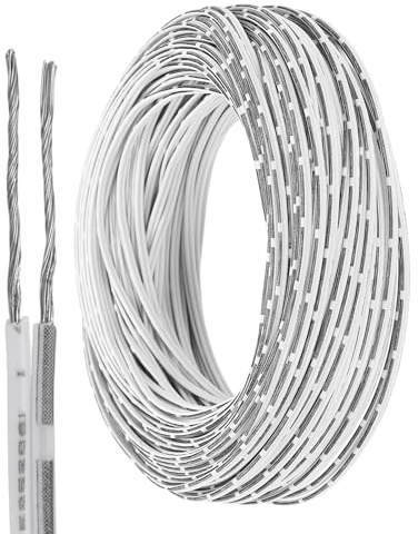 sourcing map 150ft Universal Garage Door Wire, 24AWG 2 Conductor Door Bell Wire Extension Cable Tinned Copper for Control Station & Sensor, Black