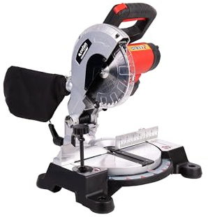 Cofan Scie à onglet à batterie 20 V avec moteur sans balais, Lame 185 mm 24 dents, 3200 tr/min, Coupe max. 105 mm, Comprend batterie, chargeur, sac à poussière et disque de coupe