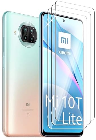 FWKDWHPH [3 Piezas Vidrio Templado compatible con Xiaomi Mi 10T Lite 5G,Dureza 9H, Antiarañazos, Sin Burbujas,HD Protector de pantalla