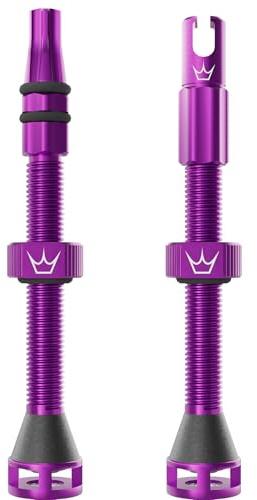 Peaty's Holeshot Fast Flow Tubeless Ventil - Hochdurchfluss-Design mit Anti-Verstopfungsfunktion für Dichtmittel, Schnelle Reifenmontage, 7075-Aluminium, MTB-kompatible Fahrrad Ventile, 60mm Violett