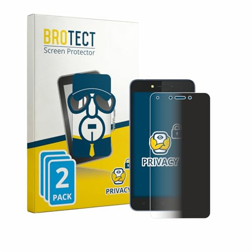 BROTECT 2 Stück Anti-Spy Blickschutzfolie für Tecno Pouvoir 1 Privacy Screen Protector [Displayschutz-Folie, Sichtschutz, Blaulichtfilter]