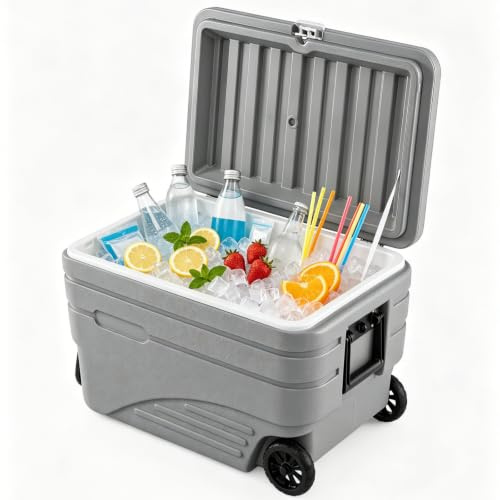 LIFEZEAL Nevera Portátil con Ruedas y Mango Telescópico (80L)
