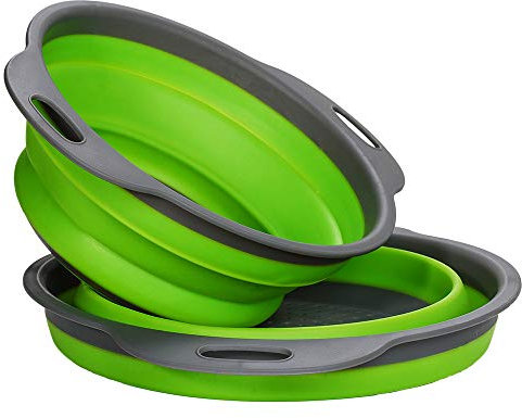 Passoire pliable, LoveChef Passoire en silicone Pack de deux(29cm/24cm)-Vert