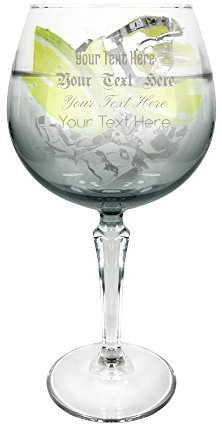 Ginsanity Speakeasy Platinium Coupe de Verres Personnalisés Gravé Gin & Tonic Ballon Cocktail/Lunettes dans Une Boîte Cadeau [585ml]