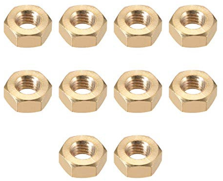 sourcing map 10Stk.Sechskantmuttern M8x1,25 mm Sechskantmutter mit metrischem Grobgewinde Messing