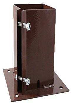 Fence Post Spikes & Shoes, Bolt Down Holders, Easy Grip ~ 50/75/100mm Garden Timber Support Stakes (6, 2/50mm Bolt Down)