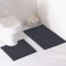 LuxUrux Bath Mat, Luxury Chenille (2-Piece) Bath Mat Set, Soft Plush Anti-Slip Bath Rug + Toilet Mat.1'' Microfiber Shaggy Carpet, Super Absorbent (Curved Set Small, Charcoal)
