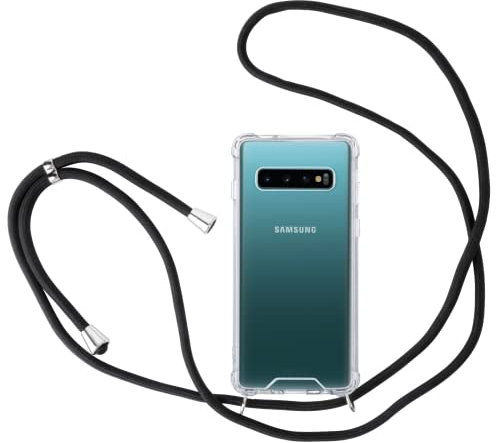 JProtect für Samsung Galaxy S10 Hülle mit Band – Handyhülle zum Umhängen mit Band in Schwarz – Handykette Samsung Galaxy S10 Kordel Hülle mit Kette/Schnur – Schützendes Case
