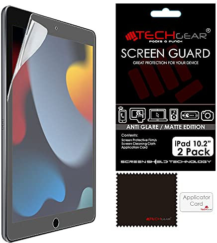TECHGEAR 2 Stück Anti Glare Matt Displayfolie Kompatibel mit iPad 10.2 2021/2020/2019 Matt Schutzfolie, Matte Anti Glare Blendschutz Schutzfolie für iPad 9. 8. 7. Generation 10,2 2021, 2020, 2019