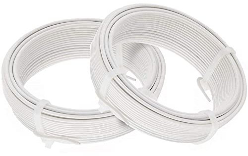 Amagabeli Garden Home 2MM X 25M X 2PCS Rollo de Alambre Recubierto de Plástico Alambre de Jardín Esgrima Alambre Inoxidable de PVC Blanco WR4 DA100