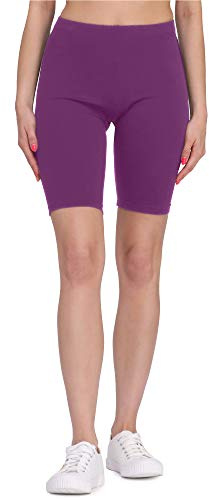 Bellivalini Kurze Leggings Damen aus Viskose Bequeme und atmungsaktiv Leggings Kurz für Sommer BLV50-149 (Purpurrot, XL)